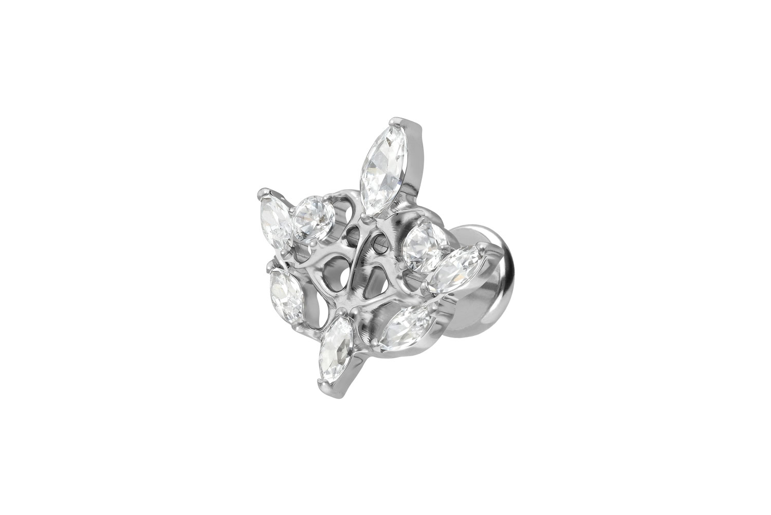 Titan Labret Piercing mit Push Fit GOTISCHES DESIGN